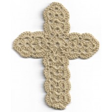 Crochet Cross, Large - Beige