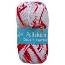 Classic Pullskein, Double Knitting, Multi Colour - Red and white