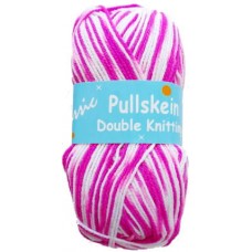 Classic Pullskein, Double Knitting, Multi Colour Cerise and White