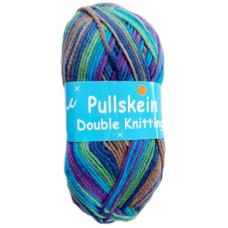 Classic Pullskein, Double Knitting - Brown, Blue, Purple and Green