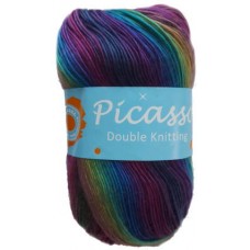 Picasso, Double Knit - Shades of Purple, Pink, Blue, Green and brown